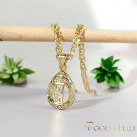   Antiallergische Goldfilled-Halskette 45cm/3mm + Anhänger, Farbe 14K