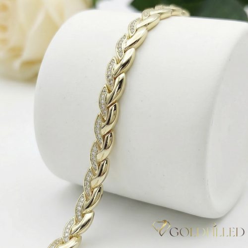 Antiallergenes vergoldetes Armband „Goldfilled“, 19 cm lang und 7 mm Breit, 14K-Farbe