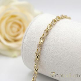   Antiallergenes vergoldetes Armband „Goldfilled“, 19cm lang und 5 mm Breit, 14K-Farbe