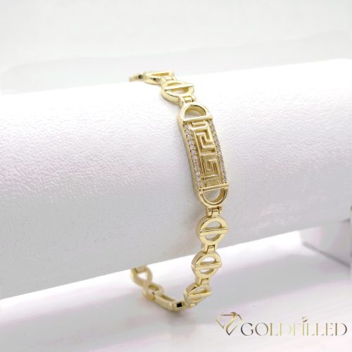 Antiallergenes vergoldetes Armband „Goldfilled“, 17 cm lang und 9 mm Breit, 14K-Farbe