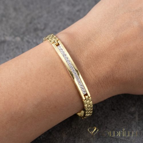 Antiallergenes vergoldetes Armband „Goldfilled“, 19cm lang und 6 mm Breit, 14K-Farbe