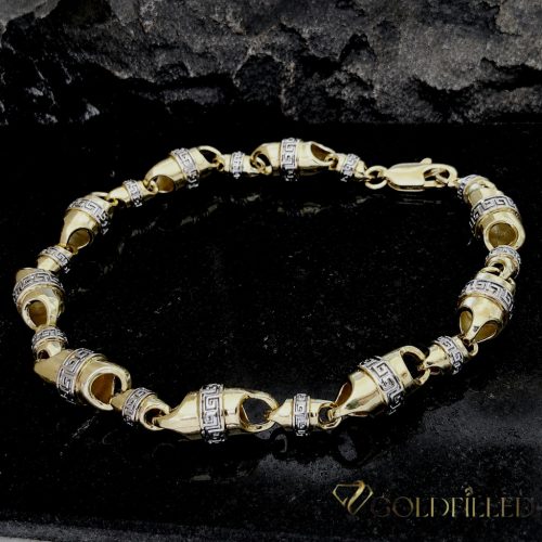 Exklusives antiallergenes vergoldetes Armband „Goldfilled“, 24cm lang und 8 mm Breite, 14K-Farbe