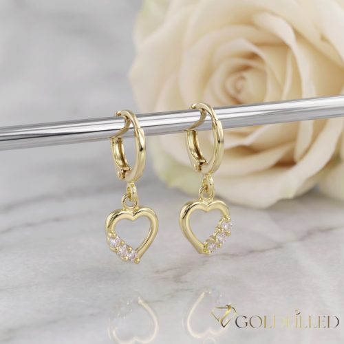 Goldfilled Antiallergene Ohrringe Herz 25mm 14K Farbe	