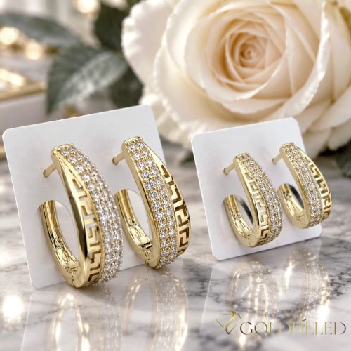 Mutter & Tochter Ohrring-Set 23 mm und 17 mm – 14K Goldfarbe
