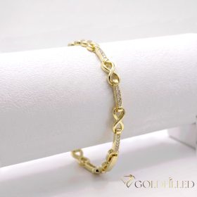   Antiallergenes vergoldetes Armband „Goldfilled“, 17cm lang und 5 mm Breit, 14K-Farbe