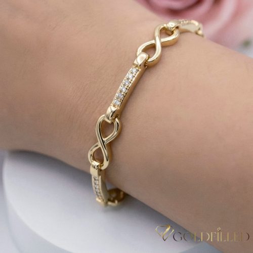 Antiallergenes vergoldetes Armband „Goldfilled“, 17cm lang und 5 mm Breit, 14K-Farbe