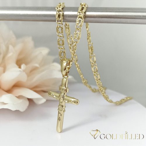 Antiallergische Goldfilled-Halskette 50cm/3mm + Anhänger, Farbe 14K