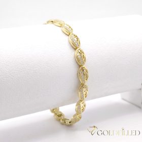   Antiallergenes vergoldetes Armband „Goldfilled“, 19 cm lang und 7 mm Breit, 14K-Farbe