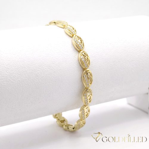Antiallergenes vergoldetes Armband „Goldfilled“, 19 cm lang und 7 mm Breit, 14K-Farbe