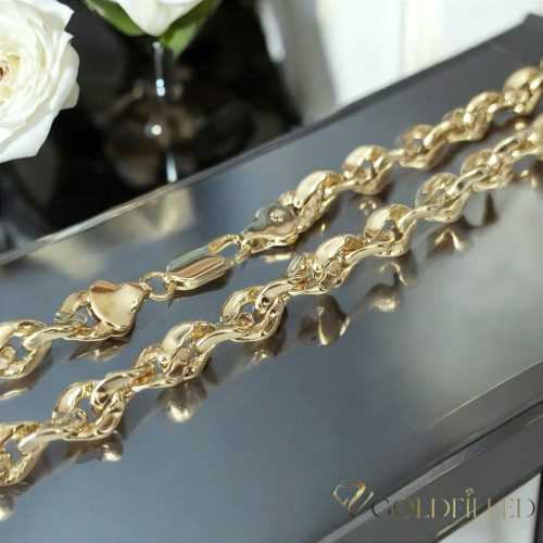 Goldfilled Antiallergisches Luxus Halskette 45cm Lang und 7mm Breit Farbe 14K