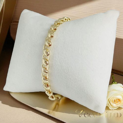 Antiallergenes vergoldetes Armband „Goldfilled“, 19 cm lang und 7 mm Breit, 14K-Farbe