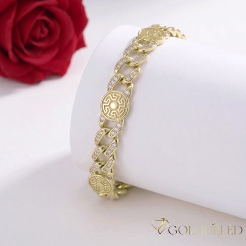 Antiallergenes vergoldetes Armband „Goldfilled“, 18 cm lang und 9 mm Breit, 14K-Farbe