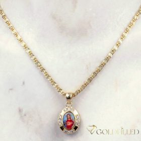   Antiallergische Goldfilled-Halskette 50cm/3mm + Anhänger, Farbe 14K