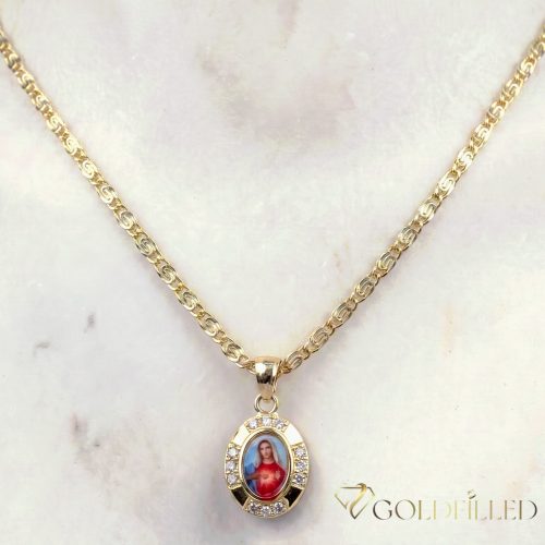 Antiallergische Goldfilled-Halskette 50cm/3mm + Anhänger, Farbe 14K
