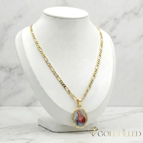 Antiallergische Goldfilled-Halskette 45cm/3,5mm + Anhänger, Farbe 14K