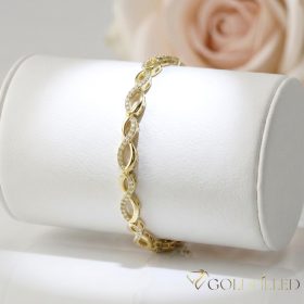  Antiallergenes vergoldetes Armband „Goldfilled“, 19cm lang und 6 mm Breit, 14K-Farbe