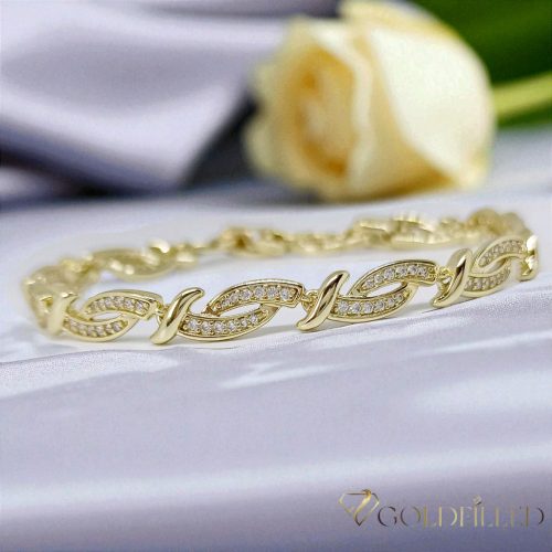 Antiallergenes vergoldetes Armband „Goldfilled“, 17 cm lang und 6 mm Breit, 14K-Farbe