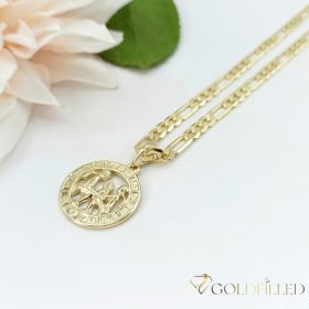   Goldfilled antiallergene Halskette 50cm / 4mm + Zwillinge Anhänger 14K Farbe
