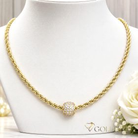   Antiallergische Goldfilled-Halskette 45cm/3mm + Anhänger, Farbe 14K