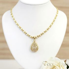   Antiallergische Goldfilled-Halskette 55cm/4mm + Anhänger, Farbe 14K