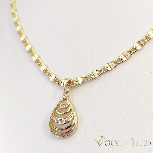 Antiallergische Goldfilled-Halskette 55cm/4mm + Anhänger, Farbe 14K