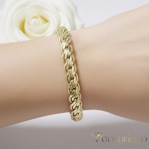 Antiallergenes vergoldetes Armband „Goldfilled“, 17,5 cm lang und 7 mm Breit, 14K-Farbe