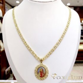   Antiallergische Goldfilled-Halskette 45cm/5,2mm + Anhänger, Farbe 14K