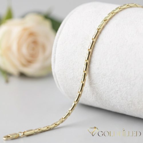 Antiallergenes vergoldetes Armband „Goldfilled“, 19 cm lang und 3 mm Breit, 14K-Farbe