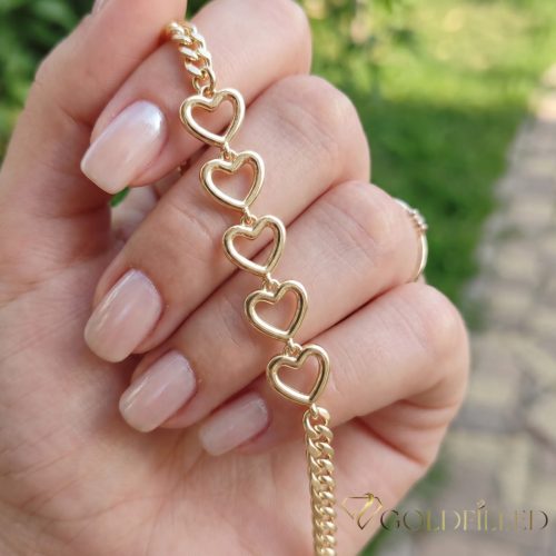 Antiallergenes vergoldetes Armband „Goldfilled“, 17 cm lang und 4-10 mm Breit, 14K-Farbe