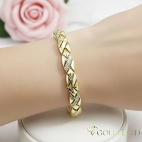   Antiallergenes vergoldetes Armband „Goldfilled“, 19 cm lang und 7 mm Breit, 14K-Farbe