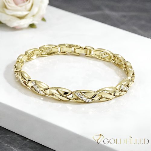 Antiallergenes vergoldetes Armband „Goldfilled“, 19 cm lang und 7 mm Breit, 14K-Farbe