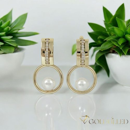 Goldfilled Antiallergene Ohrringe 34mm 14K Farbe	