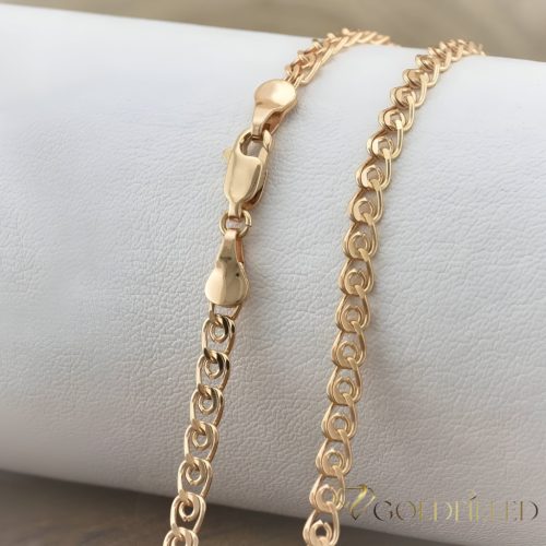 Antiallergische vergoldete Halskette „Goldfilled“, Länge 50cm und breite 4 mm, Farbe 18K