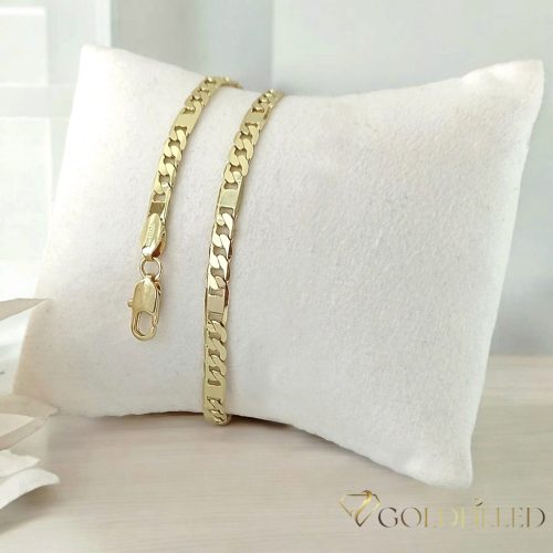 Exklusives antiallergenes vergoldetes Armband „Goldfilled“, 20 cm lang und 4,5 mm Breite, 14K-Farbe