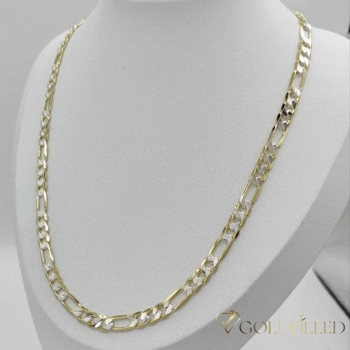 Antiallergische Goldfilled-Halskette 65cm/6,5mm , Farbe 14K & Multicolor