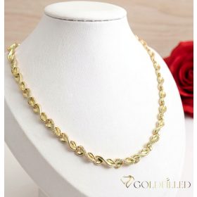   Exklusive antiallergene vergoldete Halskette „Goldfilled“, in mehreren Größen  7 mm  breit, 14K-Farbe