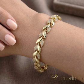   Antiallergenes vergoldetes Armband „Goldfilled“, 19cm lang und 8 mm Breit, 14K-Farbe