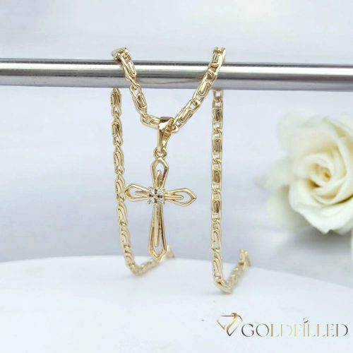 Antiallergische Goldfilled-Halskette 50cm/3mm + Anhänger, Farbe 14K