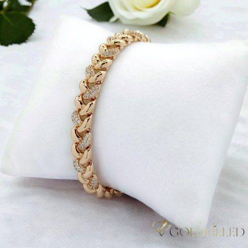 Antiallergenes vergoldetes Armband „Goldfilled“, 19 cm lang und 8 mm breit, 18K-Farbe