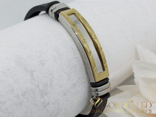 Lederarmband aus Edelstahl 23cm/10mm	