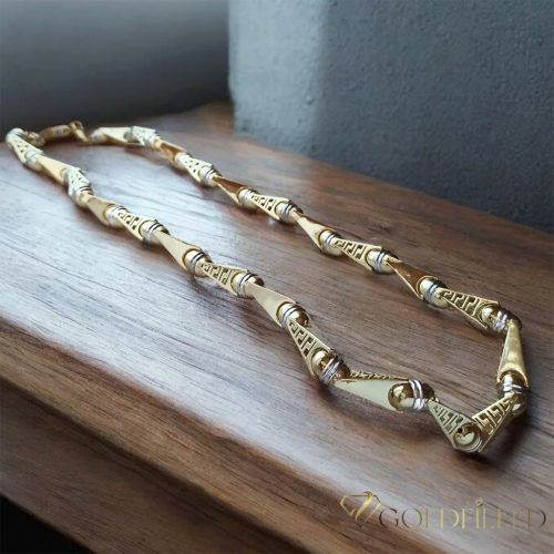 Goldfilled Antiallergisches Luxus Barakka Halskette 70cm Lang und 11mm Breit (130g) Farbe 14K Multicolor