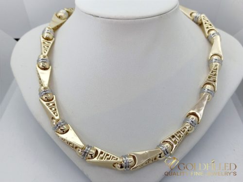 Goldfilled Antiallergisches Luxus Barakka Halskette 70cm Lang und 11mm Breit (130g) Farbe 14K Multicolor