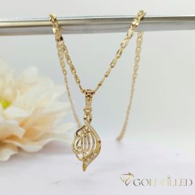   Antiallergische Goldfilled-Halskette 45cm/3mm + Anhänger, Farbe 18K