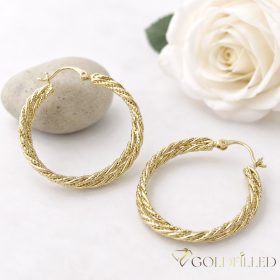 Goldfilled Antiallergene  Creolen 30mm 14K Farbe	
