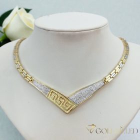   Exklusive antiallergische Goldfilled-Halskette 50cm/6-16mm, 14K mehrfarbig