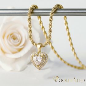   Antiallergische Goldfilled-Halskette 45cm/3mm + Anhänger, Farbe 14K