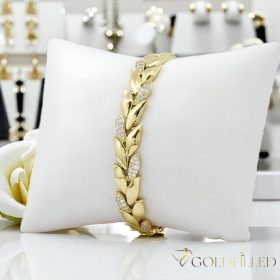   Antiallergenes vergoldetes Armband „Goldfilled“, 19 cm lang und 11 mm Breit, 14K-Farbe