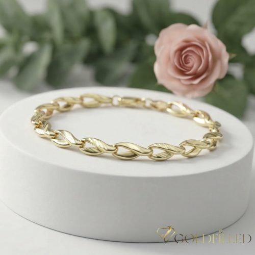 Antiallergenes vergoldetes Armband „Goldfilled“, 19cm lang und 6 mm Breit, 14K-Farbe