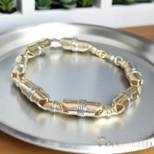 Antiallergisches Goldfilled-Armband 22cm /8-9mm, mehrfarbig (14K) 