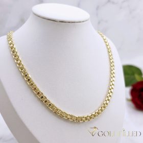   "Bismarck" Goldfilled Antiallergisches Luxus Halskette 50cm Lang und 6mm Breit Farbe 14K